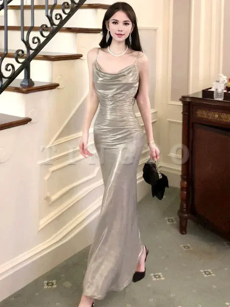 Wholesale Pretty Mermaid Spaghetti Straps Long Prom Dresses Evening Dress gowns evening dresses